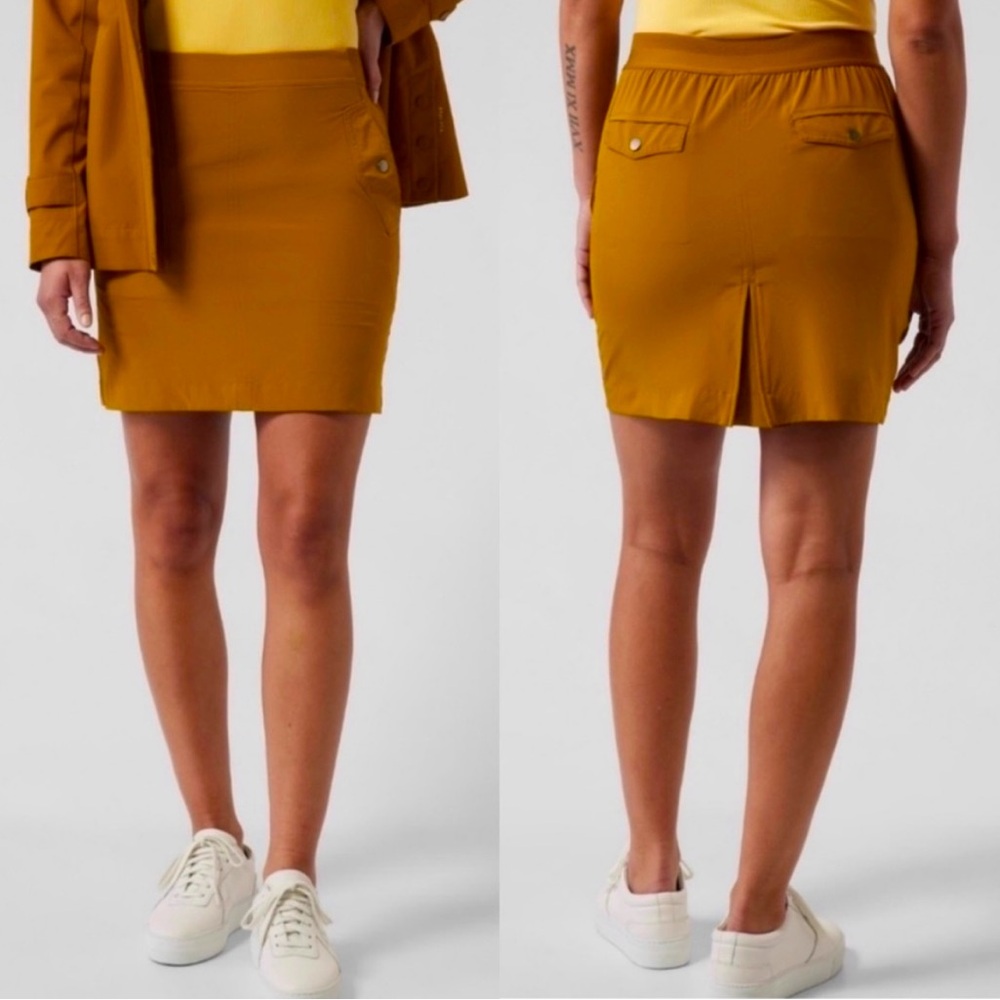 ATHLETA Brass Yellow Vienna Cargo Skort